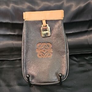 Loewe Black and Tan Leather Pouch